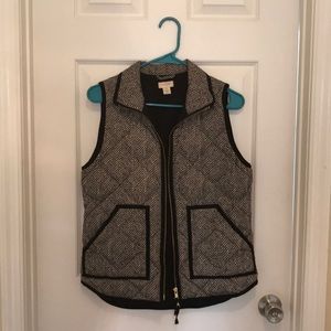 JCrew Quilted Down Vest in Herringbone